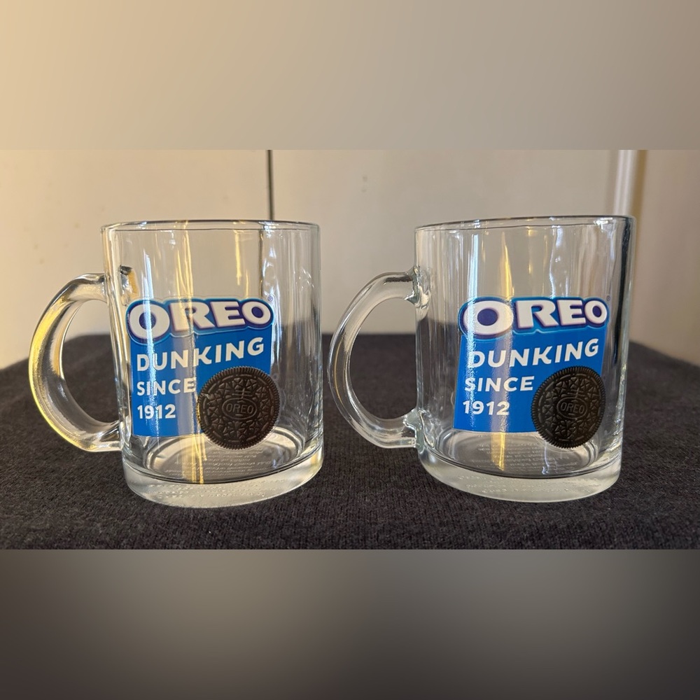 Oreo Cup Glass Mugs Set of 2 Glasses